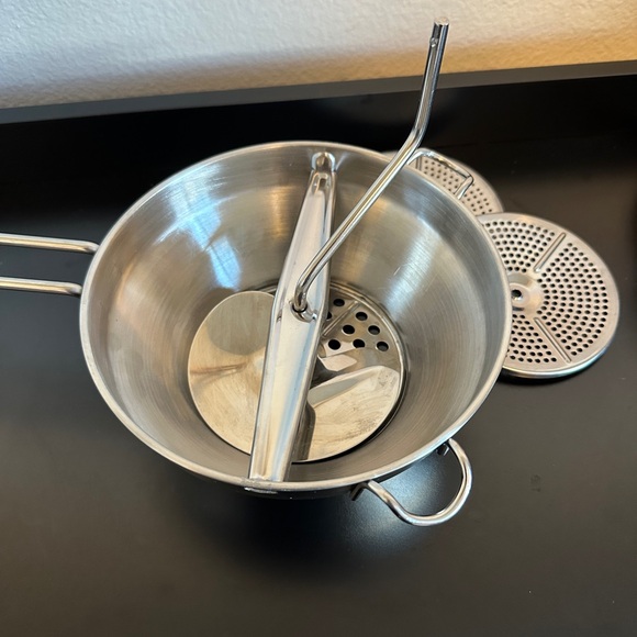 Other - Stainless Steel Food Mill with Three Alternate Sized Discs